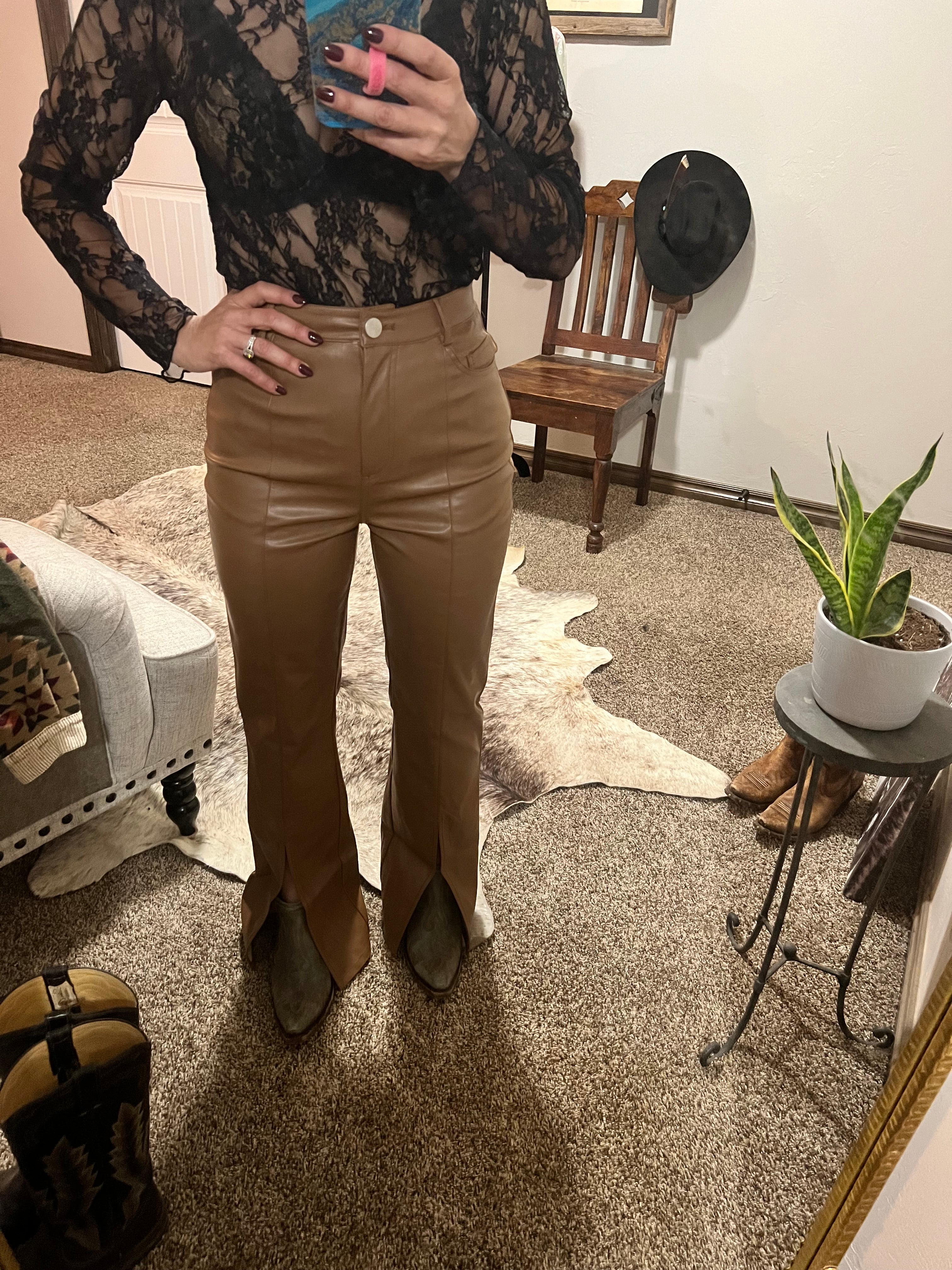 The Vegas leather flares – Oleander Thread Co.
